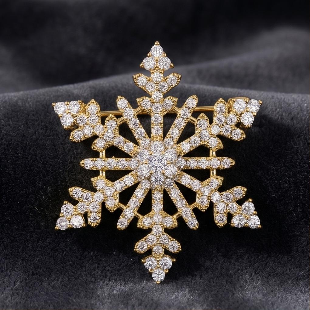 Women's High-end Diamond-studded Brooch for Formal Wear, Fashionable Accessory, Luxurious Decoration, Corsage