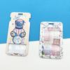 Women Men Work Card Cover White Astronaut Pattern Business Name Card Badge Holder Bus Access Guard Credit Card Case with Lanyard