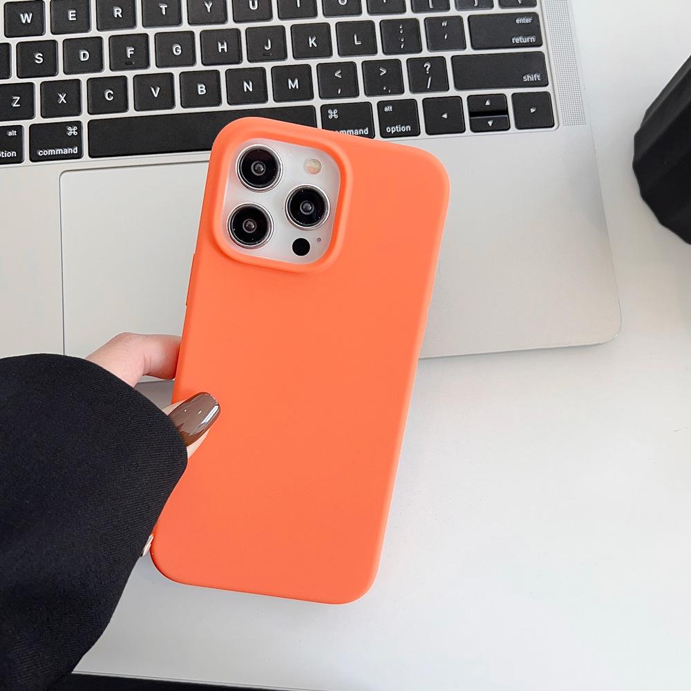 Capa de Celular iPhone 16 de Silicone Líquido Verdadeiro 14promax Coreana 12 Premium 13 Cor Sólida 11