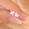 Eco-Friendly White Horse Silver Stud Earrings for Women - Creative, Sweet, and Fashionably Simple