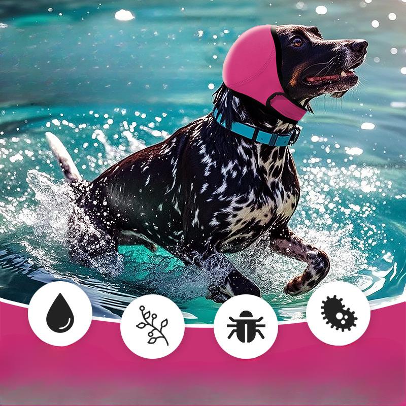 Dog Soothing Head Cover, Shockproof, Lightning Proof, Waterproof Velcro, Summer Swimming Waterproof Ear Cover