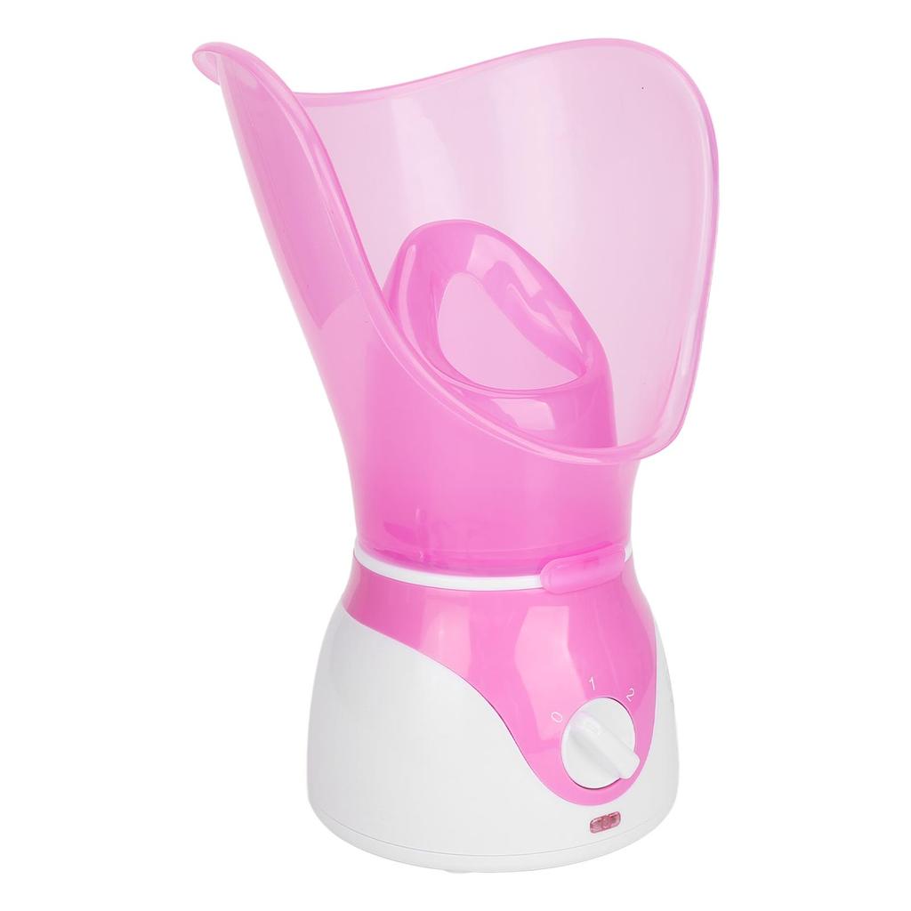 2 In 1 Face Steamer Cleansing Pores Heating Hydrating Mist Moisturizing Facial Steamer for Home Pink 110‑240V US Plug