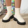 Large Size Fashion Boots Women's Autumn and Winter New Elastic Fly-woven Thick-soled Socks Boots Casual Versatile Martin Boots