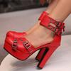 High Heels Women's Sandals Summer Shoes Platform 2025 Ankle Strap Black Red Pumps Wedding Dance Party Shoes Ladies Large Size