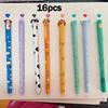 16pcs/8pcs Colorful Erasable Cartoon Gel Pens, 8 Colors, Cute Cartoon Design, 0.5mm Refill Note-Taking Marking, pens for writing