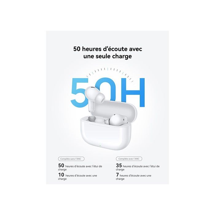 Ecouteurs sans fil - HUAWEI - FREEBUDS SE 4 ANC - Noir - Réduction de bruit active - IPX4