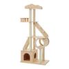 OSJ Arbre à Chat Fournitures pour Animaux Chat Chanvre Naturel 153cm Griffoir Chat Sûr et Convient pour Observation Grand Animal de Compagnie Élégant - - Tunnel, Échelle, Corde, Bois,