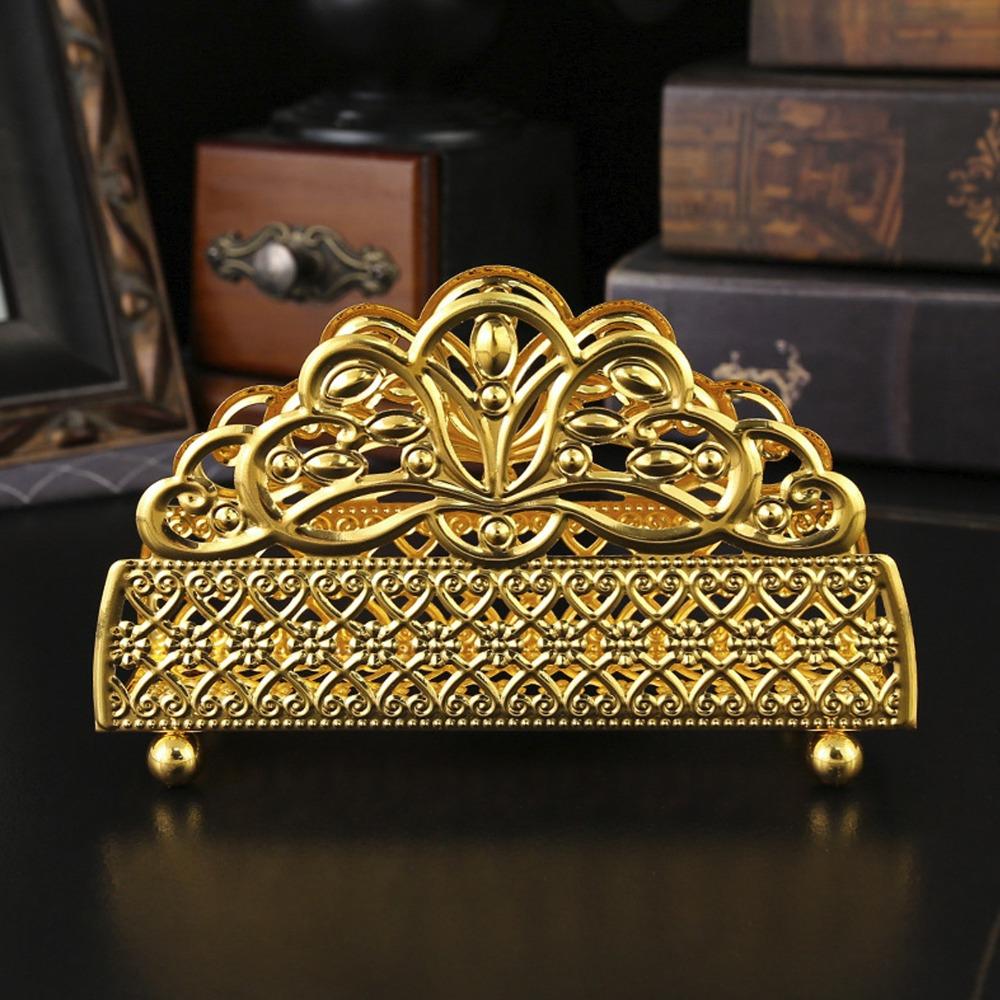 Gold Paper Towel Dispenser Iron Tissue Dispenser Table Napkin Holder For Living Room
