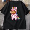 New Cute Unicorn Capibala Print Casual Tshirt Women Unisex T Shirt Summer Casual Short Sleeve Harajuku Tops Unisex Tops