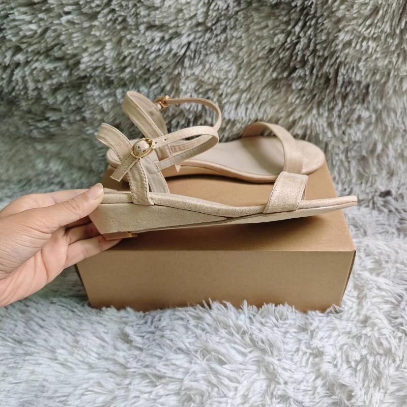 Sandali con zeppa da donna estivi casual con tacco basso open toe comodi con cinturino alla caviglia sandali con tacco alto scarpe da festa da sposa