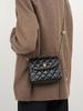Women's Genuine Leather Cowhide Quilted Crossbody Bag with Chain - 2026 Model