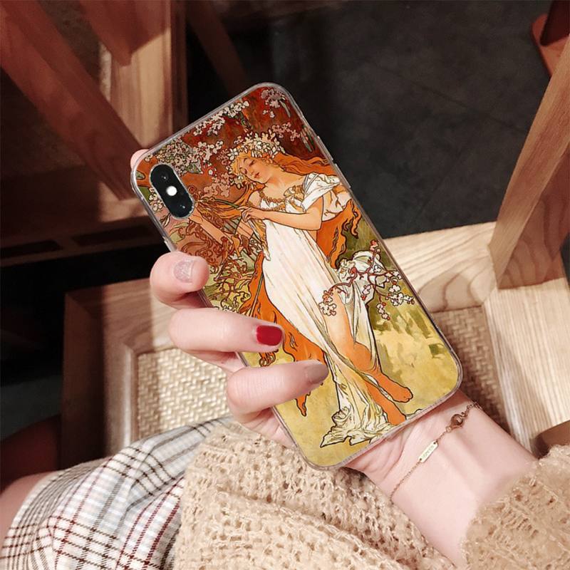 MaiYaCa Art Poster Alphonse Mucha Painted Phone Case for iPhone 11 12 13 Mini Pro XS MAX 8 7 6 6S Plus X 5S SE 2020 XR Case