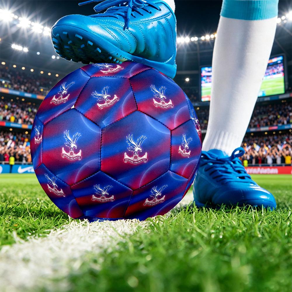 Pallone da Calcio Stampato Crystal Palace Taglia 5, Antiscivolo, Pallone da Partita per Adulti, Souvenir per i tifosi di Calcio