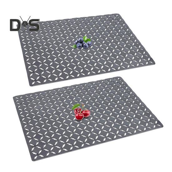 2ks 30x40CM podložka do kuchyňského dřezu PVC dutý kosočtverec obdélník Protiskluzový řezací keramický chránič dřezu z nerezové oceli odkapávací podložka