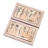 Vintage Wood Plant Stamp Set For Scrapbooking And Journaling Creative Decor