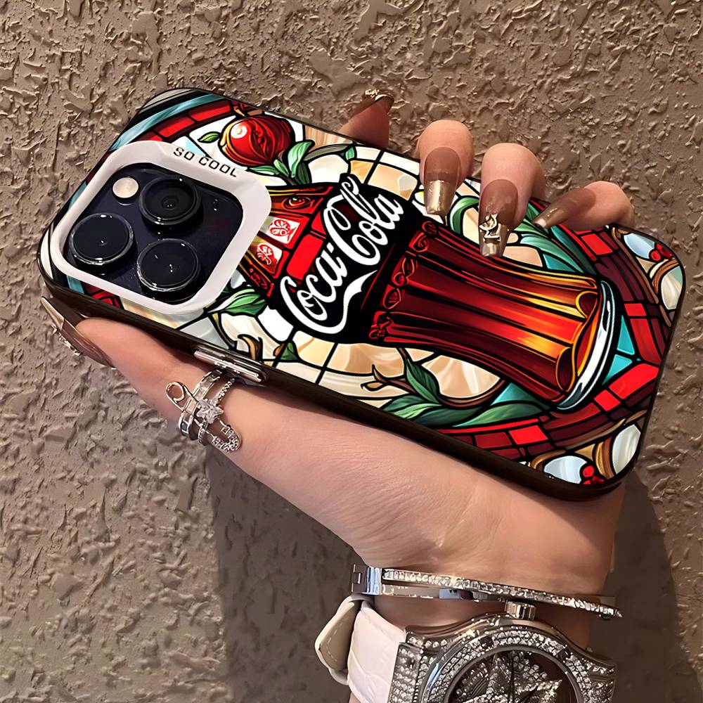 Coca-cola Vintage Phone Case Color Silver Shell For LPhone 17 16 16e 15 14 13 12 11 Pro Max Plus