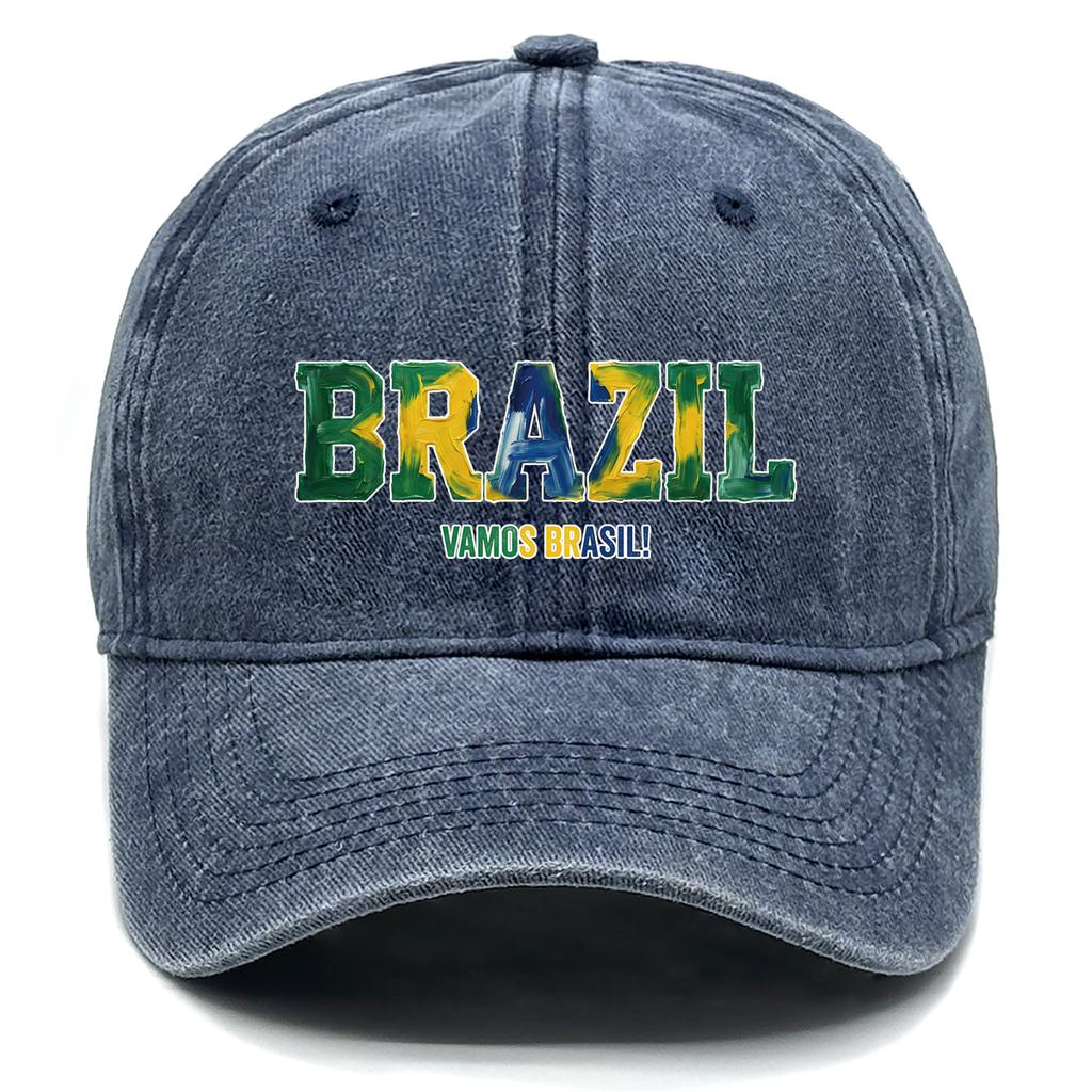 Brazil Flag Printed Adjustable Sun Hat Snapback Baseball Cap Unisex With Sweatband Stylish Dad Hat For Urban Travel Daily Wear