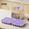 No Mess Ice Mold 2-In-1 Tray, Maker And Storage Bin Set, Large Capacity 25-Cell Easy Release Tray One-Click Cube Maker, for Camping Outdoor