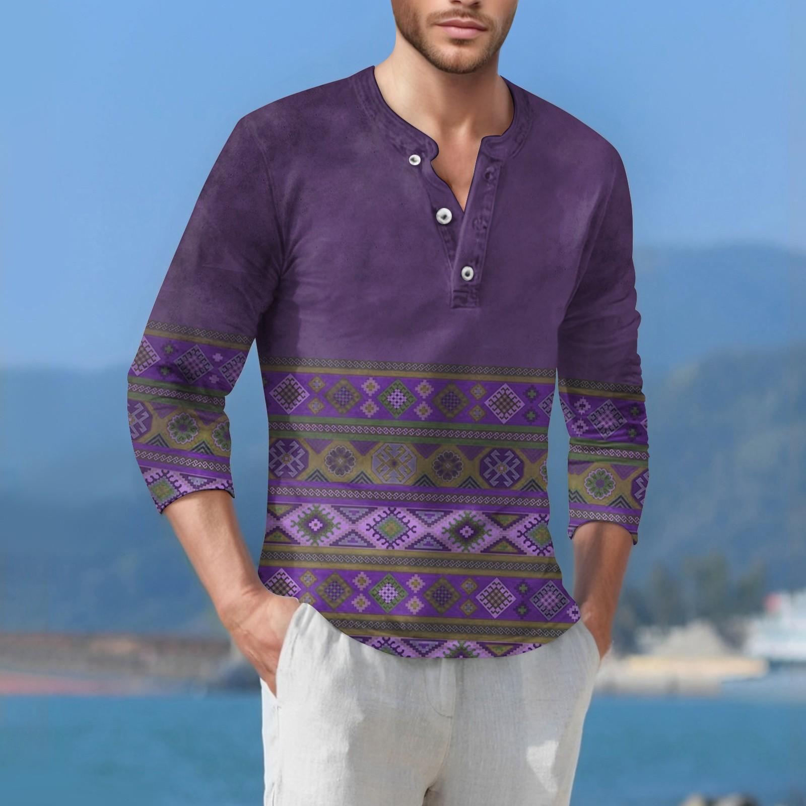 

Мужская футболка уличная повседневная мода с длинными рукавами XL фиолетовый