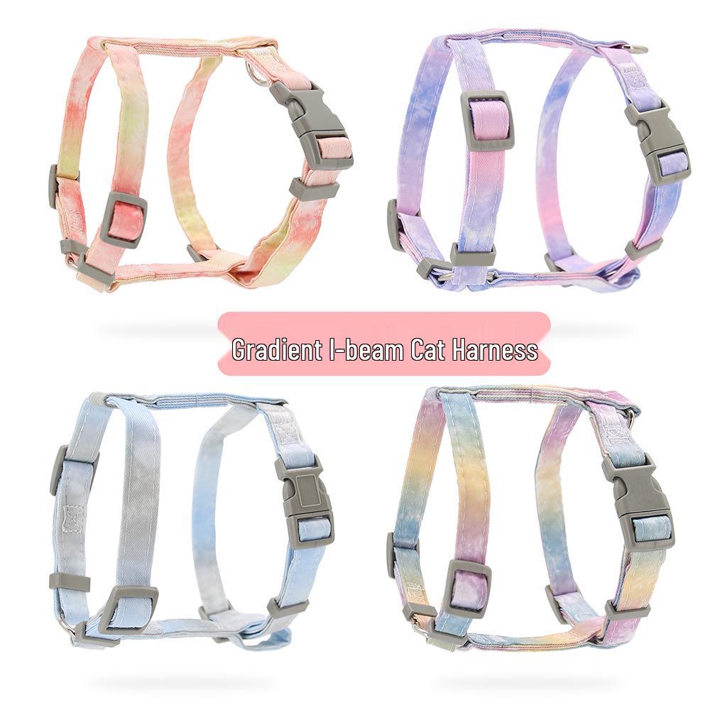 Adjustable Gradient Leash & Harness Set for Cats and Small Dogs