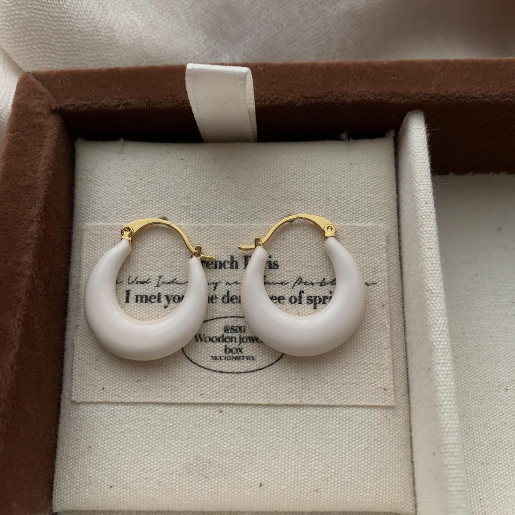 Classic Versatile Ring Earrings, Ear Buckles, Light Luxury, Simple Personality, Not Picky, High-End Autumn And Winter Earrings