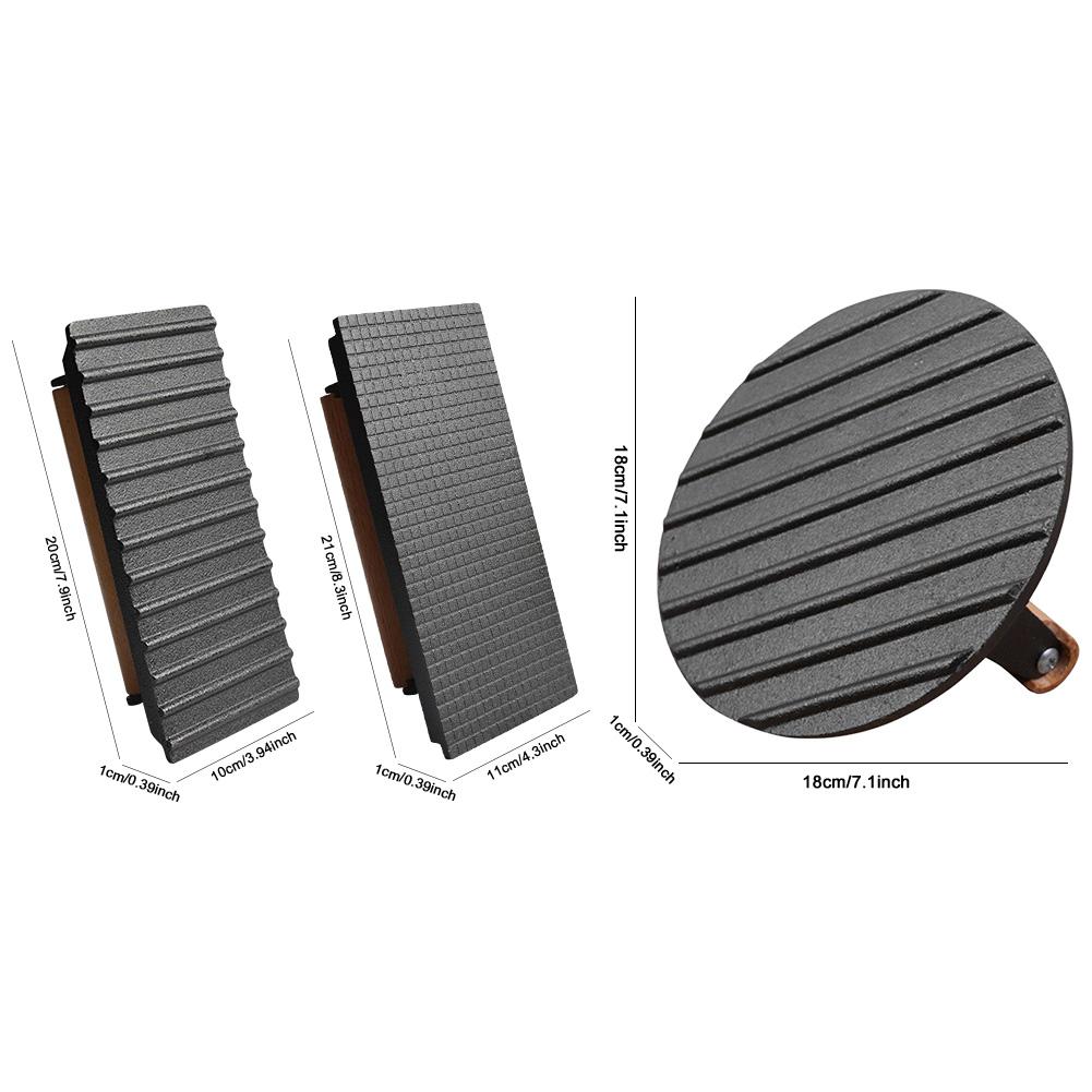 Cast Iron Round Heavy-Duty Steak Burger Press with Wooden Handle Kitchen Heavy Flat Steak Bacon Beef Press Hamburger Meat Press