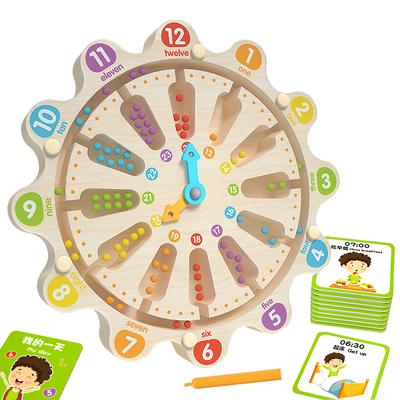 Wooden Clock Magnetic Maze Fine Motor Training Toys Montessori Early Education Learning Activity Planning Developing Good Habits