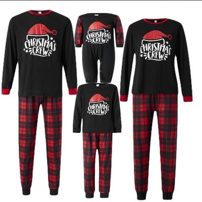 Plaid Cotton Family Christmas Pajama Set: Parent-Child Outfits for Three or Four