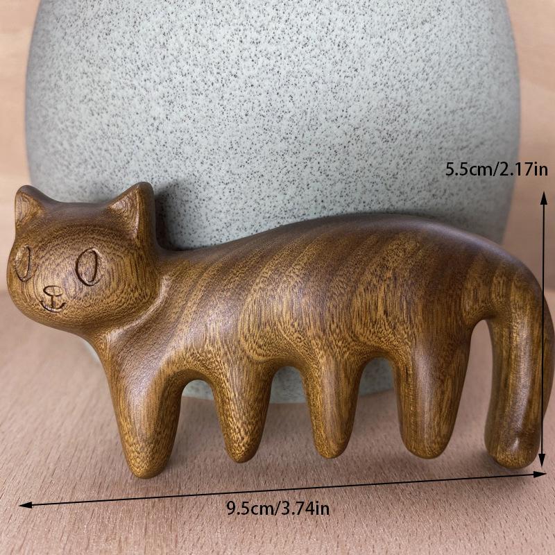 Cat Massage Comb Body Meridian Massage Comb Sandalwood Five Wide Tooth Comb Acupuncture Blood Circulation