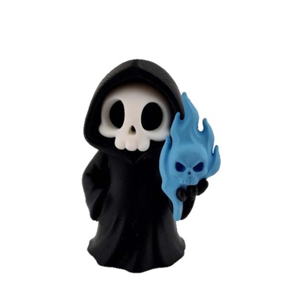 Cute Grim Reaper Toy PLA Halloween Miniature Ghost Desk Statue 3D Printed Doll Bookshelf