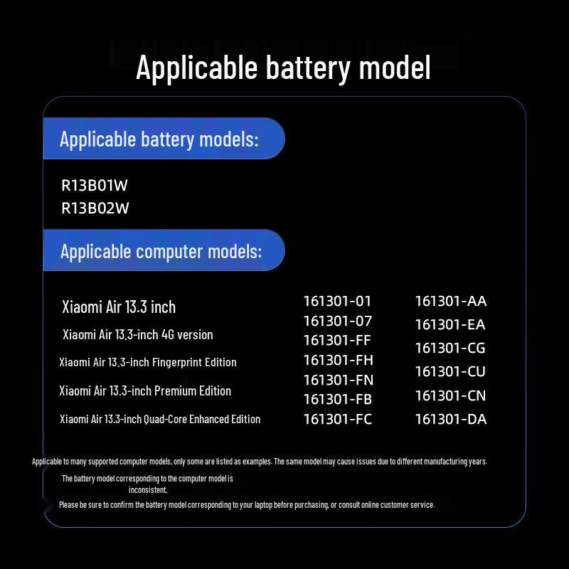 Llano Replacement Laptop Battery for Xiaomi Air 13.3
