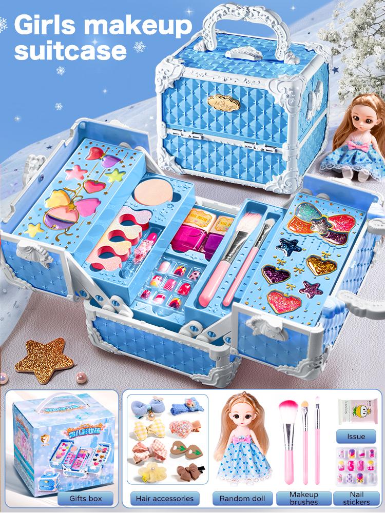 

Детский набор для макияжа Нетоксичный Имитация Косметика Чемодан Лак для ногтей Помада Детская игрушка для красоты и моды для девочки Подарки