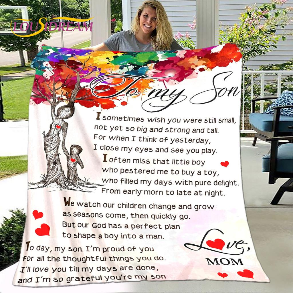 To My Son Plush Lion Wolf Eagle Dragon Quilt Blanket,Flannel Blanket Throw Blanket for Living Room Bedroom Bed Sofa Gift for Son