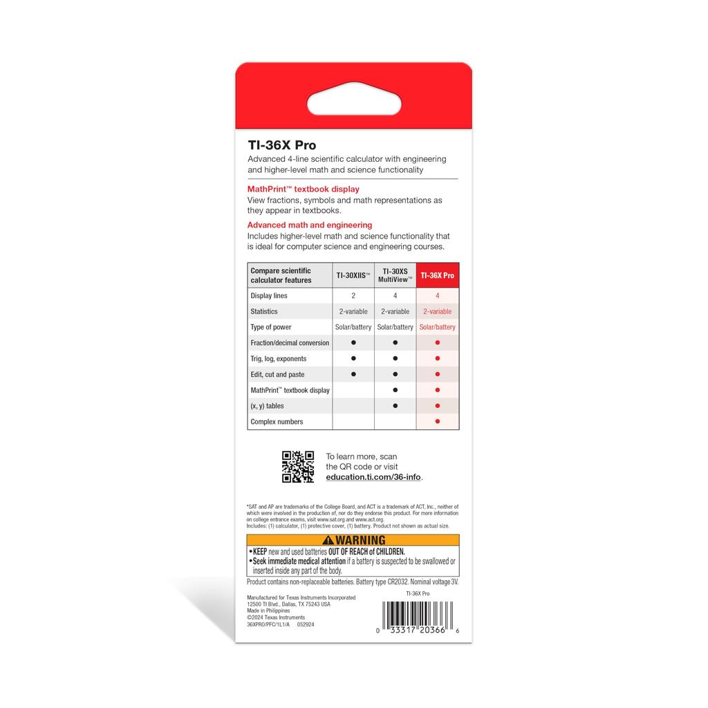 Texas Instruments TI-36X Pro Scientific Calculator [Imported Goods] [Item]