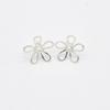 Minimalist Flower Studs Earrings Sterling Silver Woman Jewelry, Artisan Birth Flower Dainty Earrings,