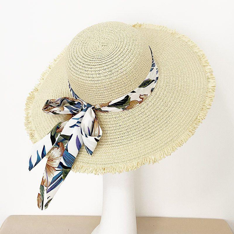 Γυναικείο Ψάθινο Καπέλο Ηλίου με Φαρδύ Γείσο - Πτυσσόμενο Καπέλο Παραλίας & Διακοπών