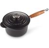 Кастрюля Le Creuset профессиональная с деревянной ручкой 18 см черная глянцевая (21139181402460)