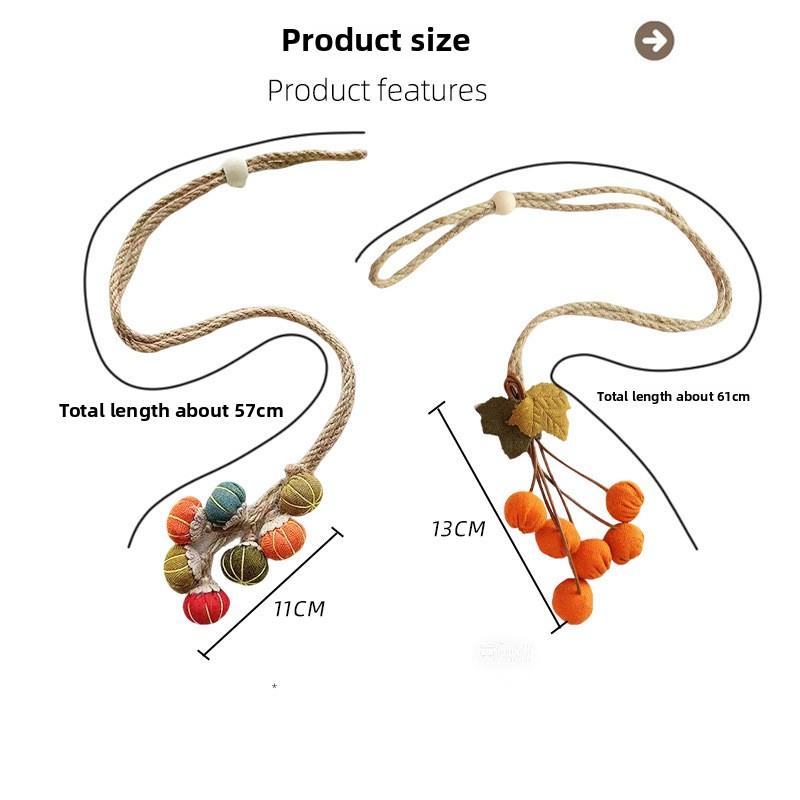 Fresh and Light Curtain Binding Rope Hawthorn Fruit and Flower Decorative Accessories Curtain Buckle AccessoriesBinding Rope