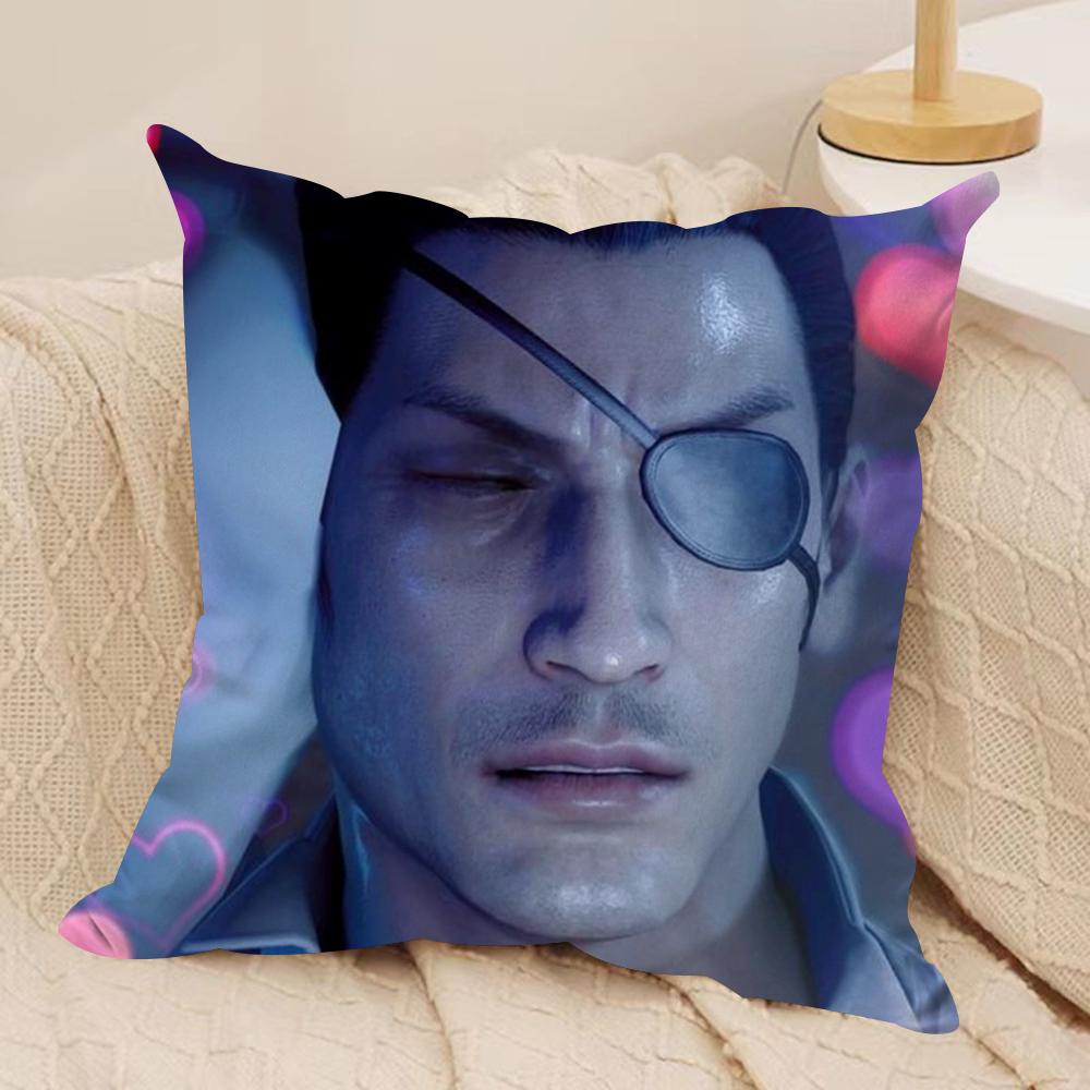 Anime Yakuza Goro Majima Cushion Cover Silky Short Plush DoubleSided Printed Pillow Case for Sofa All Seasons Home Decor Gift