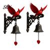 Decorative Accent for Office Red Bird Wall Mounted Doorbell, Resin Garden Hanging Bell, Outdoor Doorbell Home Weatherproof Ornament Farmhouse