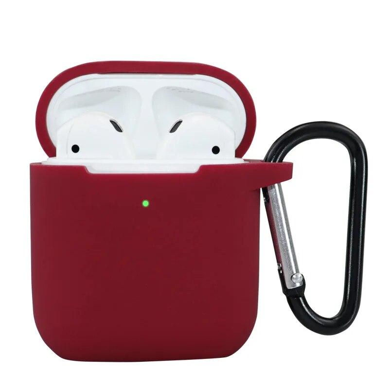 

Силиконовые чехлы для Airpods 1/2/3/Pro Роскошные беспроводные наушники Защитный чехол Противоударный корпус для наушников-крючков Аксессуары AirPods 1 2 вино красного