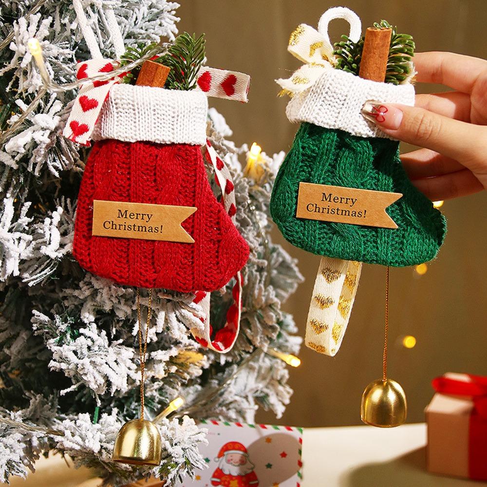 Cartoon Felt Christmas Tree Pendant with Wind Chime Xmas Hanging Decorations Xmas Decoration  Adult