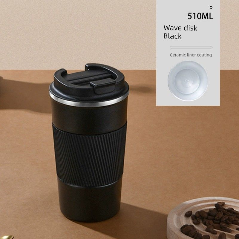 Coffee Cup with High Aesthetic Value, Large Capacity, Insulated Cup with Ceramic Inner Coating, Portable Cup for Men and Women, Office Tea Cup
