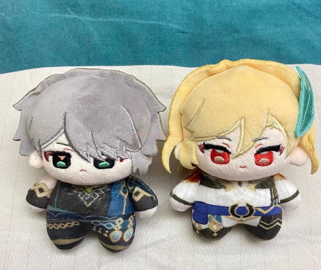 10cm Anime Genshin Impact Alhaitham Kaveh Cyno Tighnari Poupée Peluche Imprimée Périphérique Anime Nunu Corps Peluche Porte-Clés Jouets Cadeaux d'Anniversaire