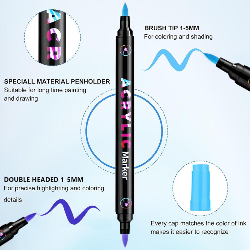 72 Color Nail Art Pens, 0.5 MM Nail Polish Pens Set Drawing Painting Point Liner Acrylic Painted Pen Kit, Waterproof Quick-drying Nail for DIY Gift