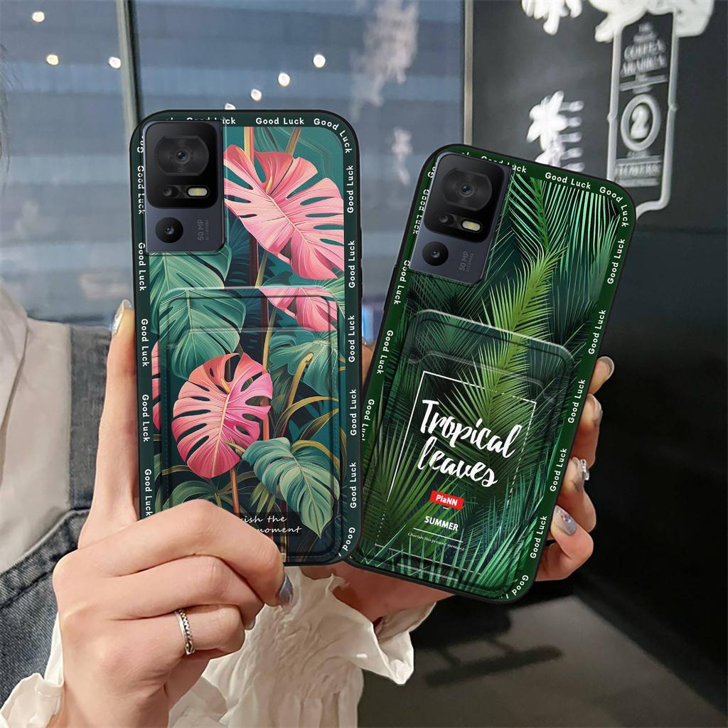 Card Slot Fashion Design Phone Case For TCL 40SE/T610K Full Wrap Back Cover Cartoon TPU Waterproof Soft Case Cover Cute