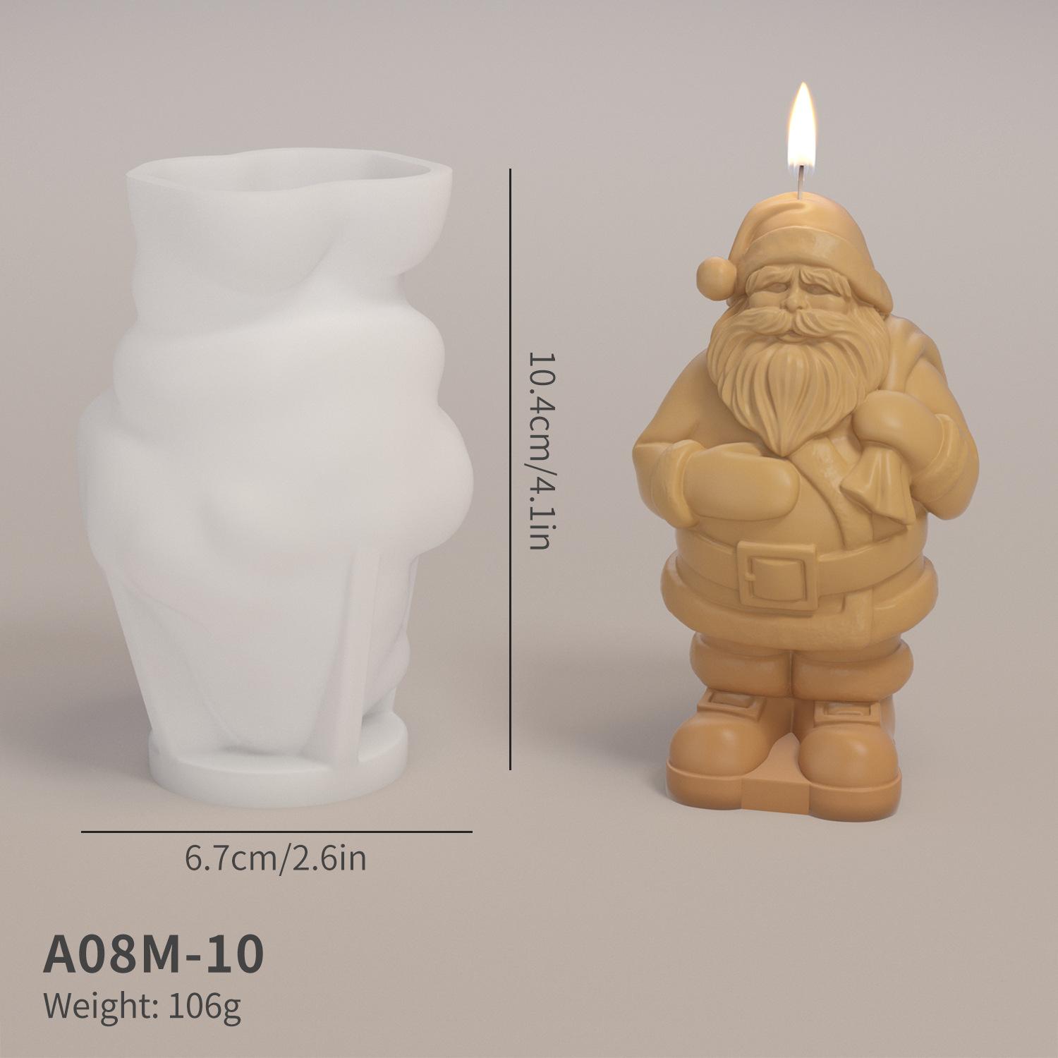 

DIY Christmas Silicone Candle Mold Handmade Santa Claus Reindeer Candle Mold Gypsum Ornament Resin Drip Mold