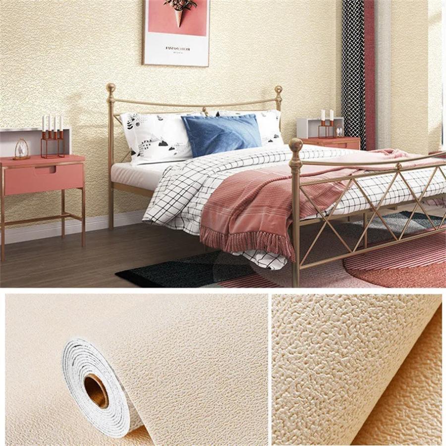 

3D Foam Self-adhesive PVC Solid Color Thickened Waterproof Background Wall Renovation Wallpaper Wall Stickers Home Decor 500cmx50cm