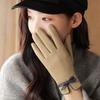 Bowknot Five Fingers Plus Thick Women Finger Gloves Non-slip Gloves Women Winter Gloves Windproof