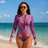 Swimsuit Women's European and American Long Sleeve Sunscreen One-piece Swimsuit Beach Trousers